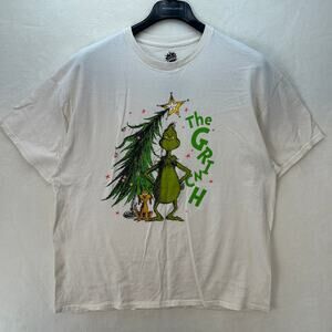 THE GRINCH T Shirt XL by Hybrid Apparel White Chirstmas Graphic